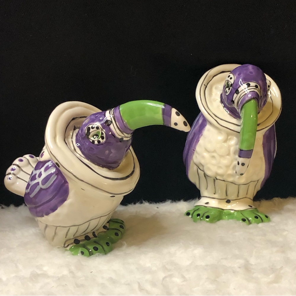 Blue Sky Flat Footed Booby Toucan Salt & Pepper Shakers By Lynda Corneille